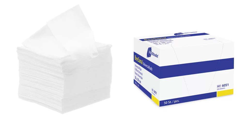 50 Stück Beesana Universaltuch - Hautfreundliches Einmalprodukt zur Reinigung 30 x 30 cm 