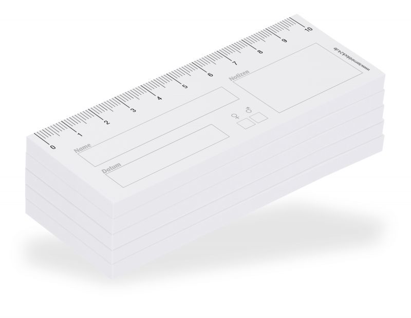 5 x 50 Blatt Haftnotiz-Wundlineal 10 cm - Dokumentation des Wundverlaufes von Patienten