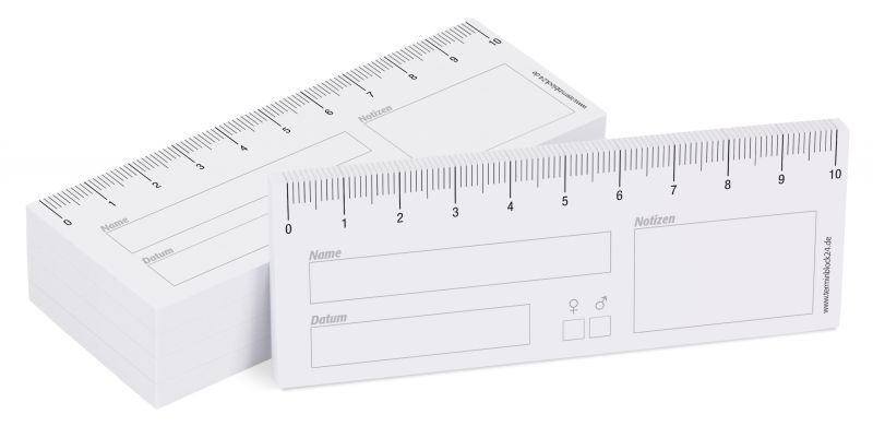5 x 50 Blatt Haftnotiz-Wundlineal 10 cm - Dokumentation des Wundverlaufes von Patienten