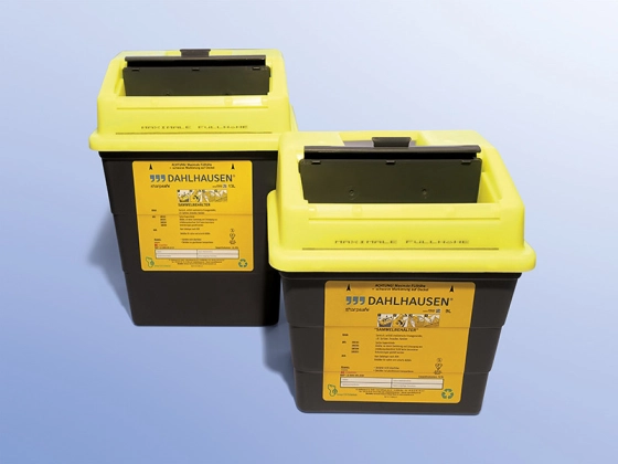 Abwurfbehälter Sharpsafe 5. Generation - Entsorgungsbox mit Abkopplung für alle Nadeltypen