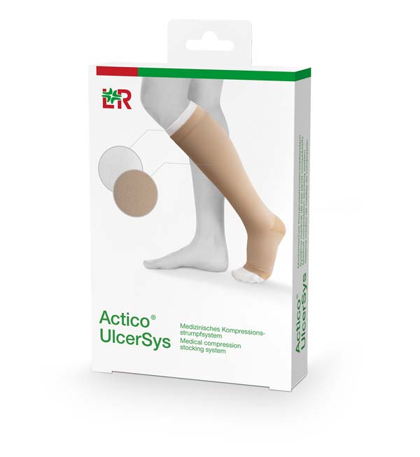 Actico UlcerSys System Lang - Kompressionsstrumpfsystem, Farbe sand/weiß (SSB-fähig)