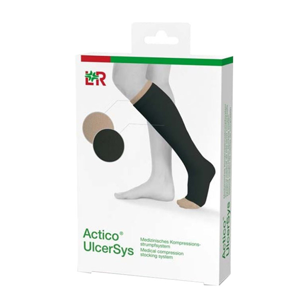 Actico UlcerSys System Standard - Kompressionsstrumpfsystem, Farbe schwarz/sand