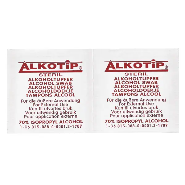 Alkotip Alkoholtupfer, steril - Zur Desinfektion der Haut oder medizinischen Gegenständen (SSB-fähig)