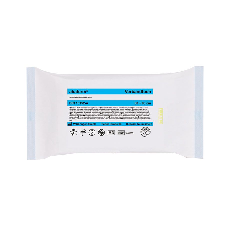 aluderm Verbandtuch - Steril, Starke Sauglage, Aluminiumbedampft