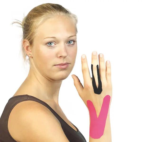 AQ-Tapeband Pink  - Y-Tape vorgeschnitten, Kinesiologisches Tape für Sport-Physiotherapie