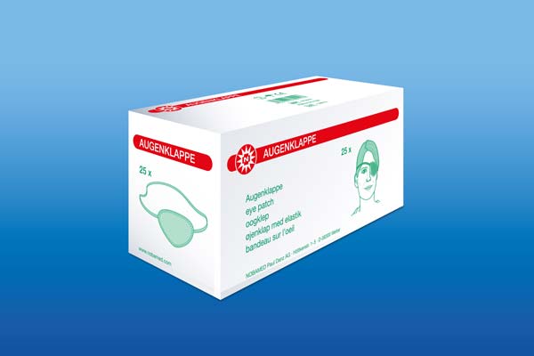 Augenklappen, schwarz - Steif mit elastischem Band, 25 Stück  (SSB-fähig)