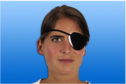 Augenklappen, schwarz - Steif mit elastischem Band, 25 Stück  (SSB-fähig)