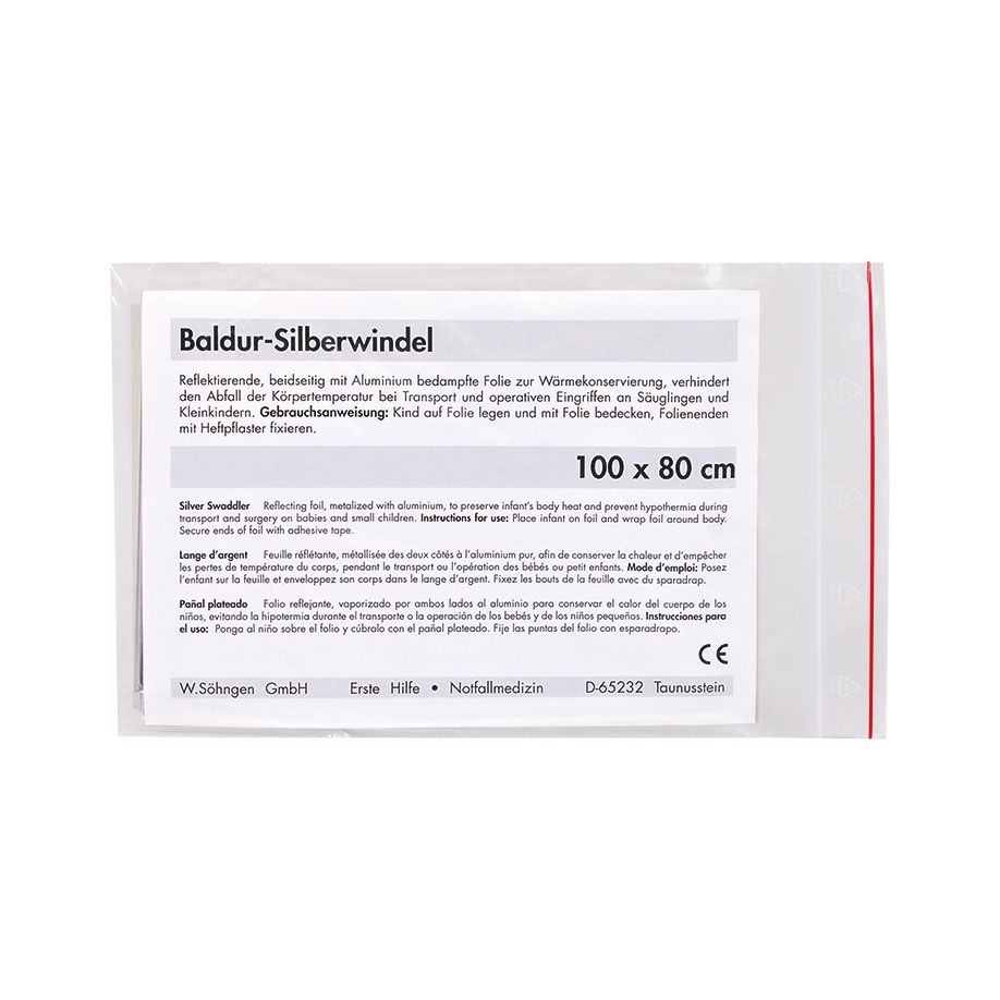 Baldur-Silberwindel ca. 1m x 80cm - Schutz Körpertemperatur bei Säuglingen/Kleinkindern