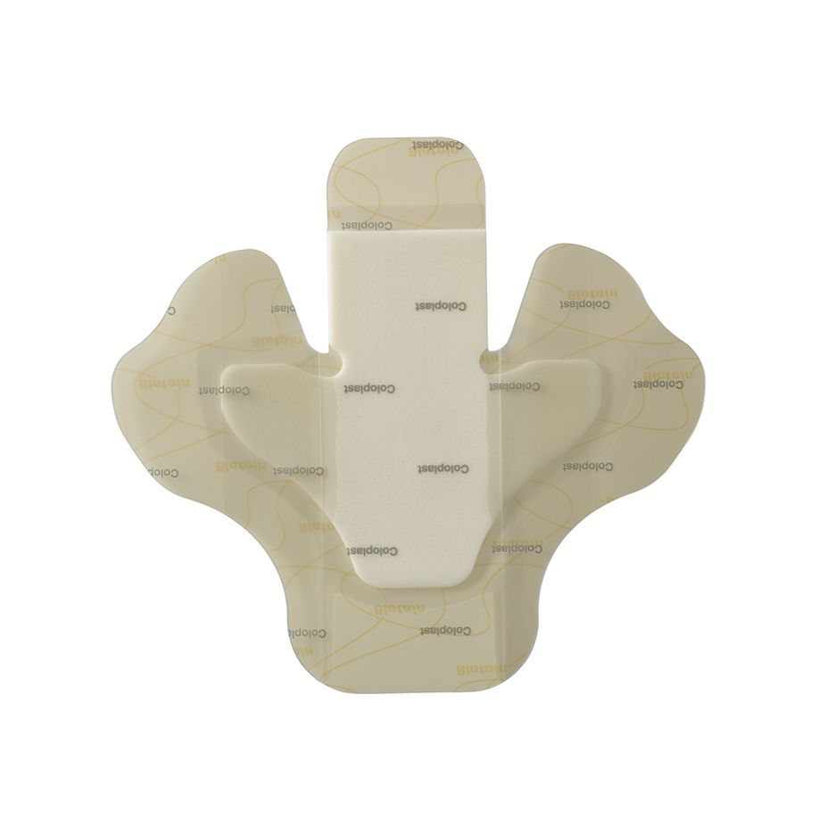 Biatain Schaumverband Ferse, steril, 19 x 20 cm - Mit hautfreundlichem Haftrand (SSB-fähig)