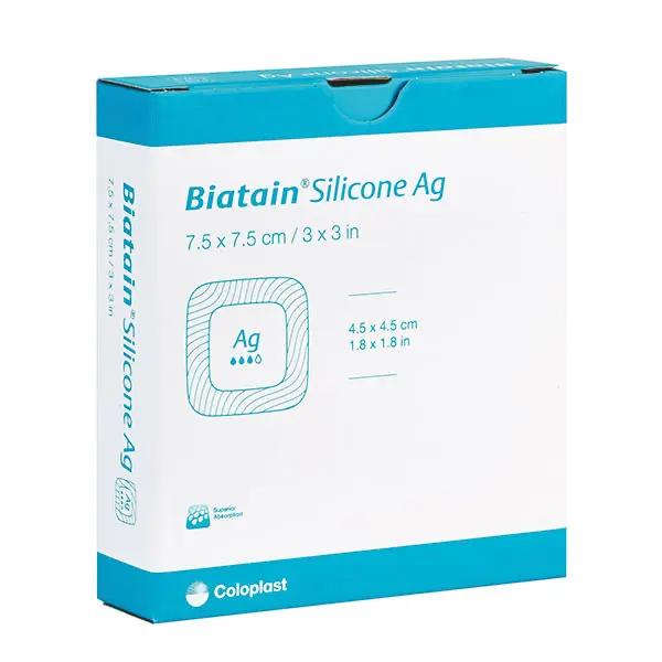 Biatain Silicone Ag - Stark absorbierender Schaumverband mit Silikonhaftung und Silber  (SSB-fähig)