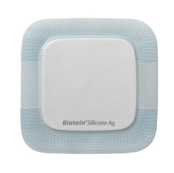 Biatain Silicone Ag - Stark absorbierender Schaumverband mit Silikonhaftung und Silber  (SSB-fähig)