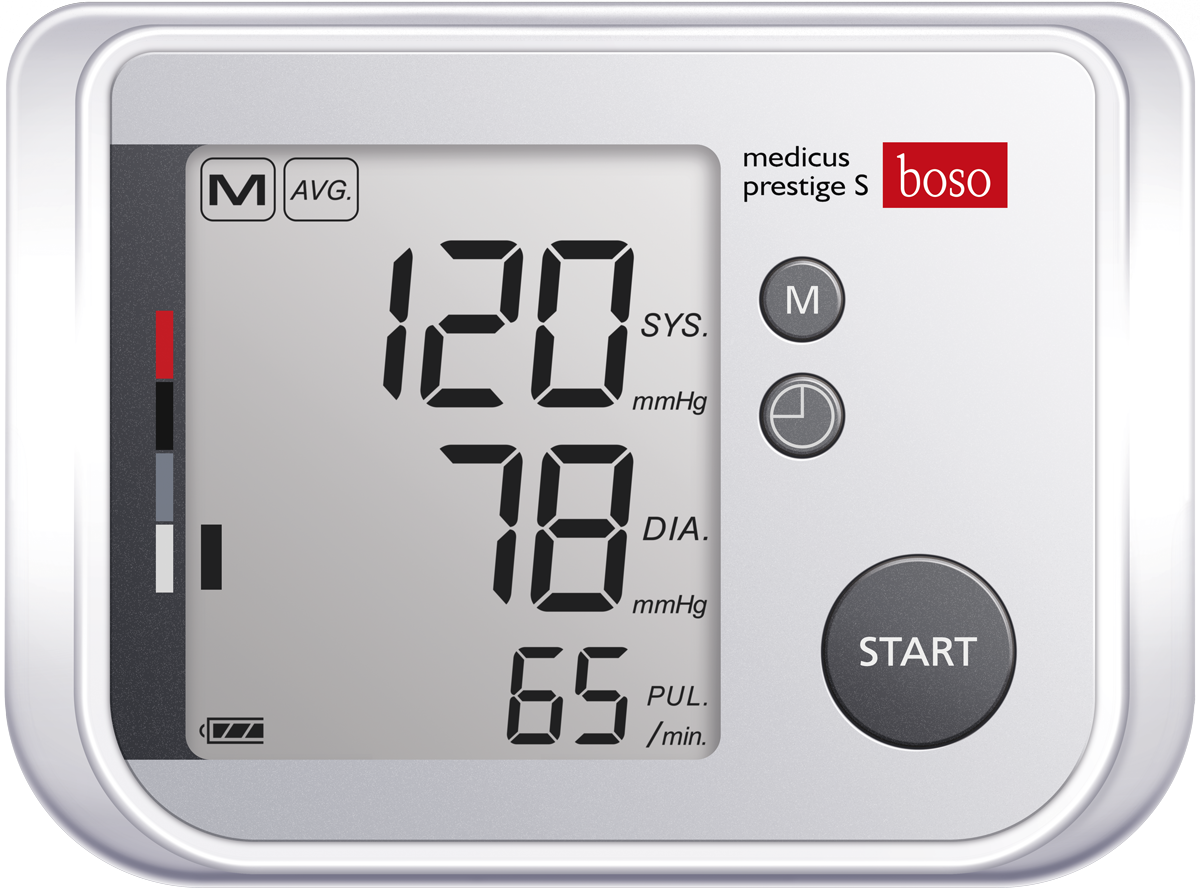 Boso Medicus Prestige - Oberarm-Blutdruckmessgerät mit Dreifachmessung Großes Display