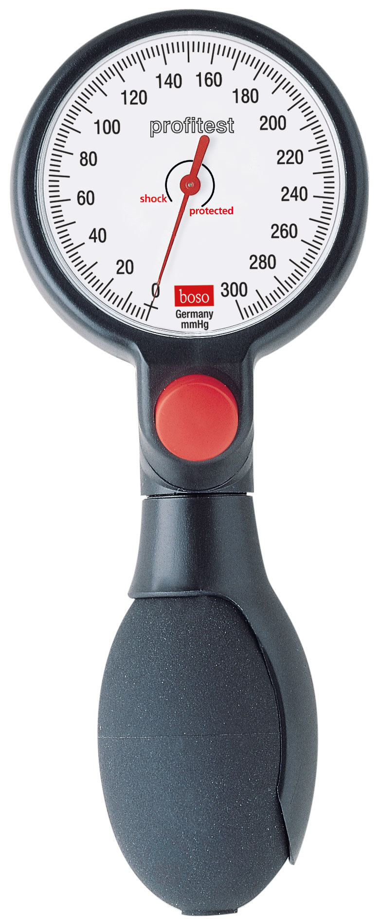Boso Profitest Blutdruckmessgerät - Einschlauch, Klettmanschette rot/schwarz, Inkl. Etui