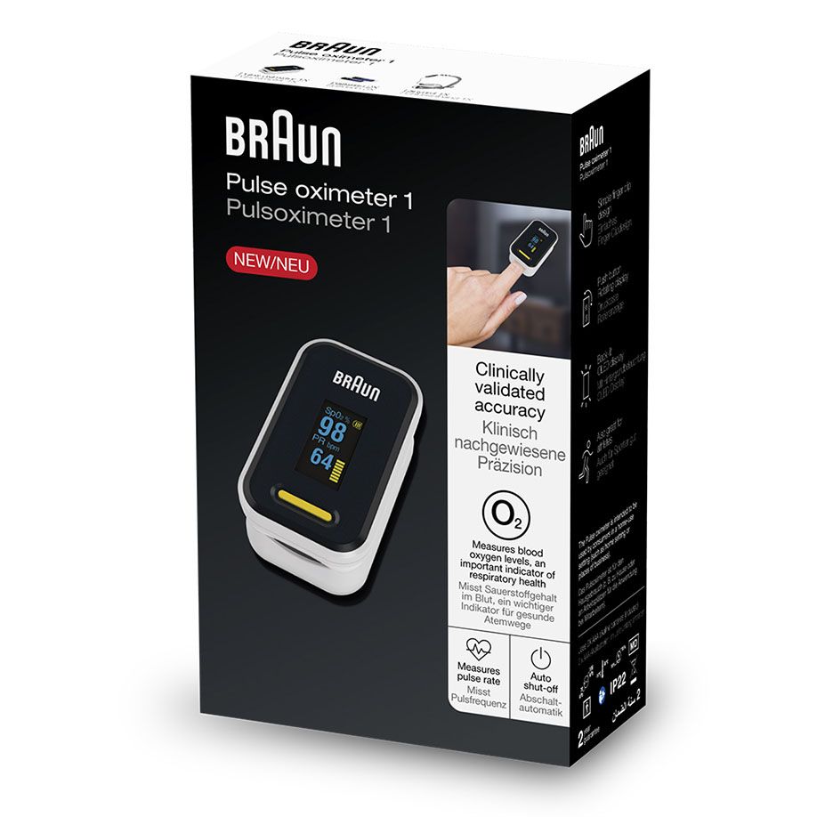 BRAUN Pulsoximeter 1 YK-81CEU - Misst Sauerstoffsättigung/Pulsfrequenz/Pulsamplitude