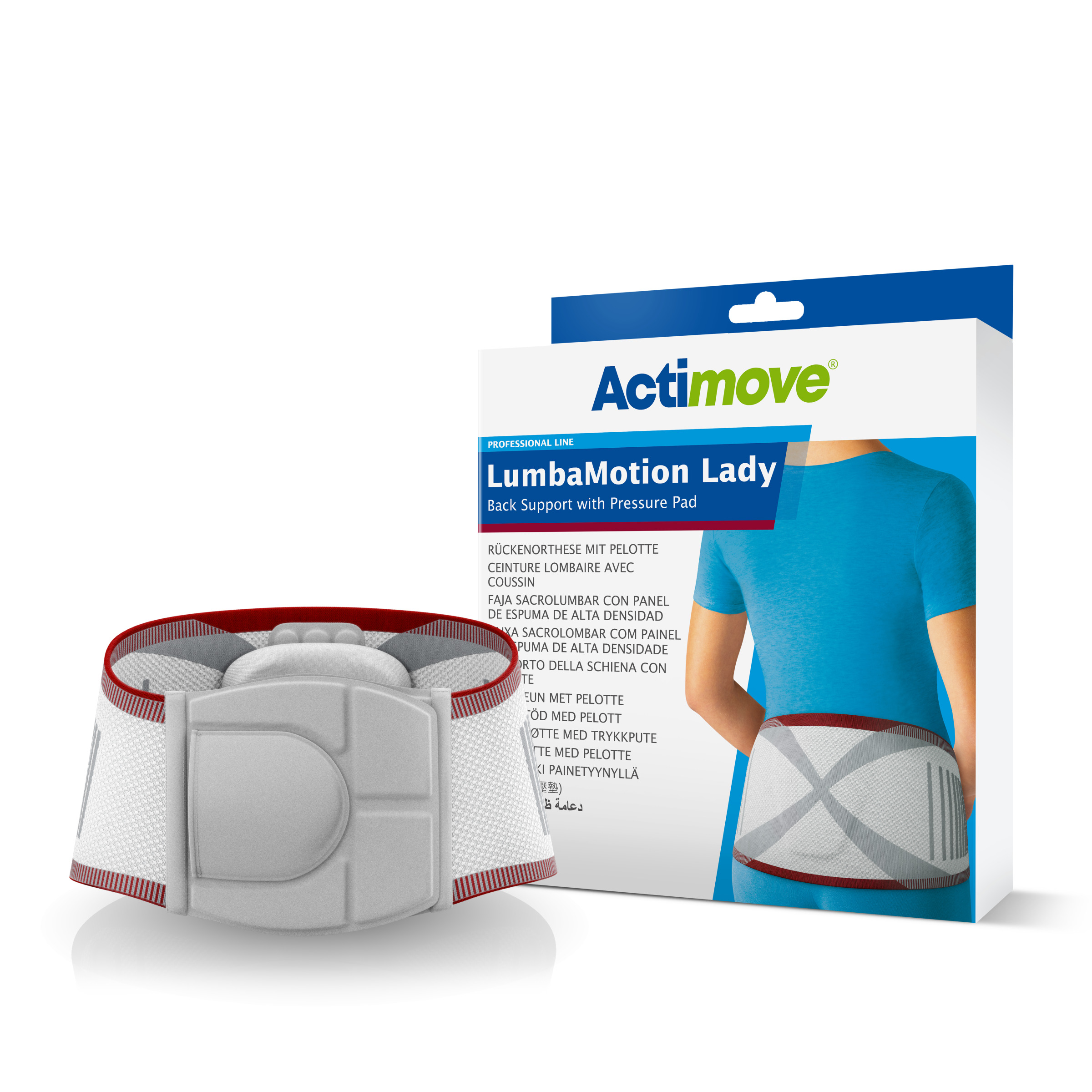 BSN Actimove LumbaMotion Lady Rückenorthese - weiß/grau/rot