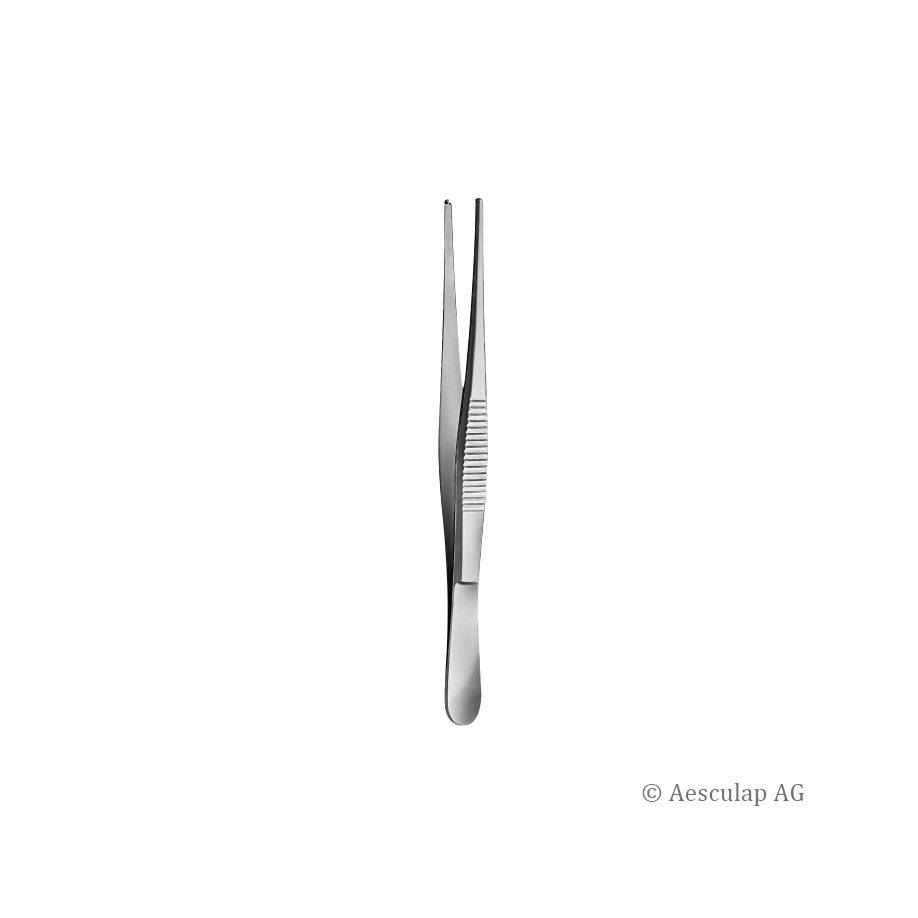 Chirurgische Pinzette, gerade - Unsteril, Standard, 1 x 2 Zähne, Maulbreite 2,50 mm