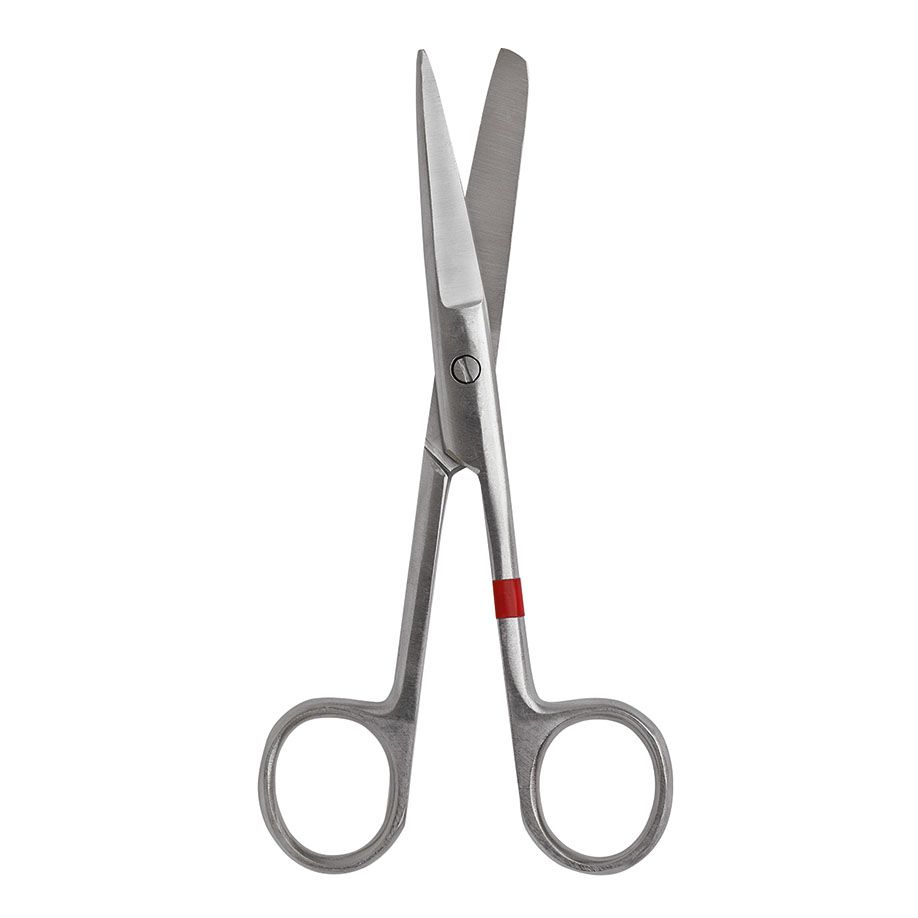 Chirurgische Scheren gerade, 14,5 cm - stumpf/spitz, steril, Einmalinstrument aus Metall