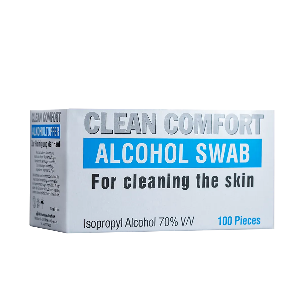 Clean Comfort Alkoholtupfer mit 70 % Isopropylalkohol getränkt - einzeln verpackt (SSB-fähig)