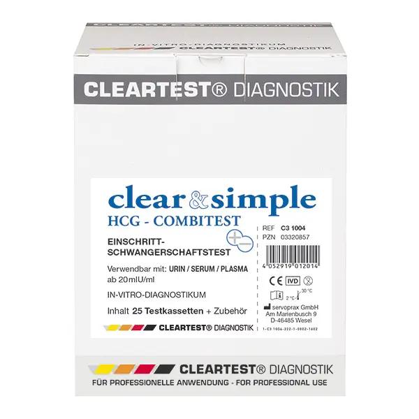 Clear & Simple HCG Combi Schwangerschaftstest - 25 Testkasetten