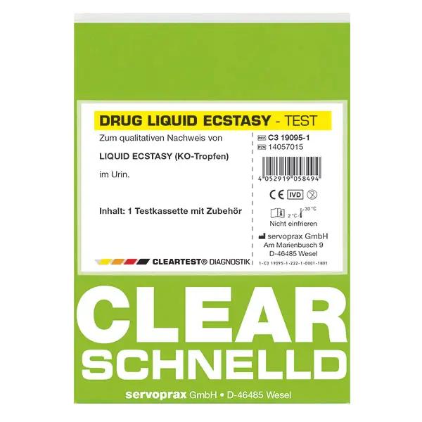 Cleartest Liquid Ecstasy zum Nachweis von GHB - Schnelltest zum Screening von K.o.-Tropfen