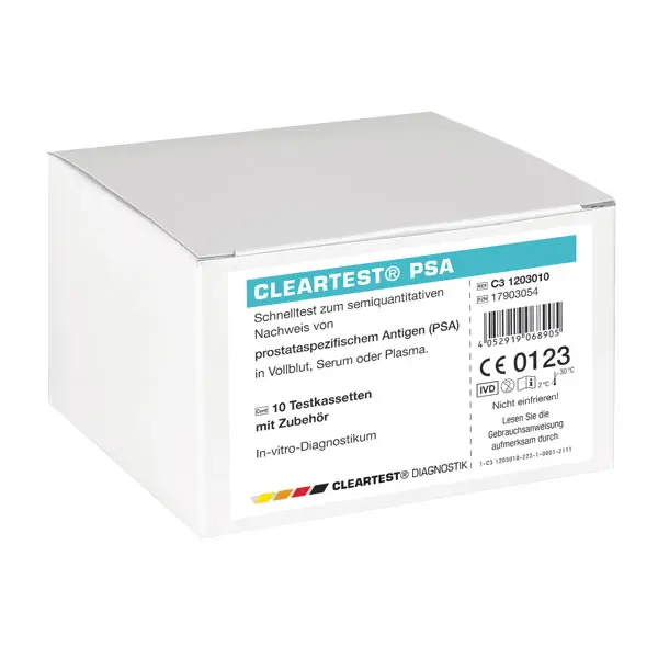 Cleartest PSA-Schnelltest zur Früherkennung von Prostatakrebs - Kein Laientest - 5 Teste