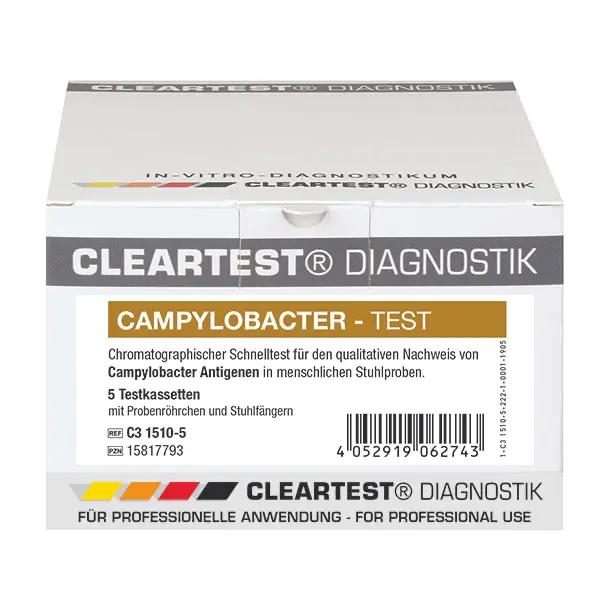 Cleartest Schnelltest Campylobacter - zum Nachweis von Campylobacter-Antigenen, 10 Minuten
