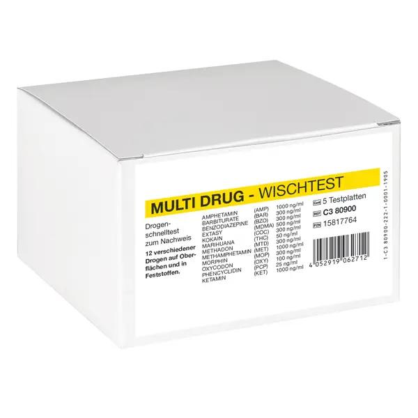 Cleartest Wischtest - Drogentest, Nachweis von bis zu 12 versch. Substanzen, hohe Qualität