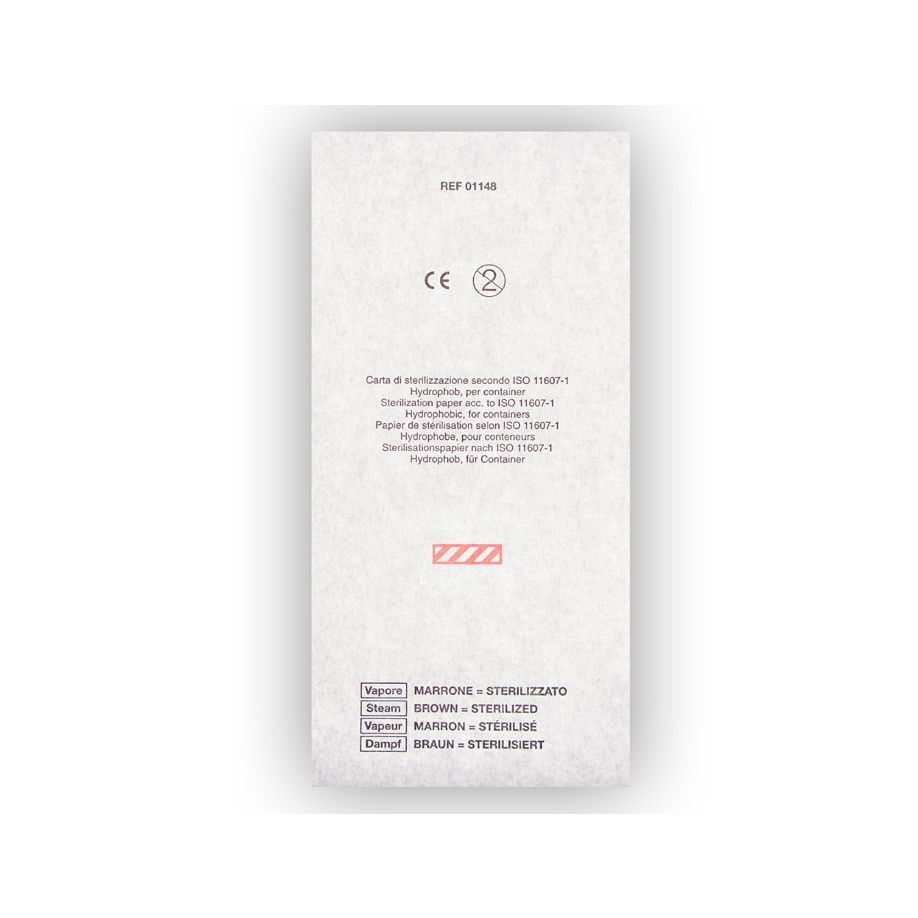 Containerfilter aus Papier, 118 x 235 mm - rechteckig mit spitzen Ecken, weiß