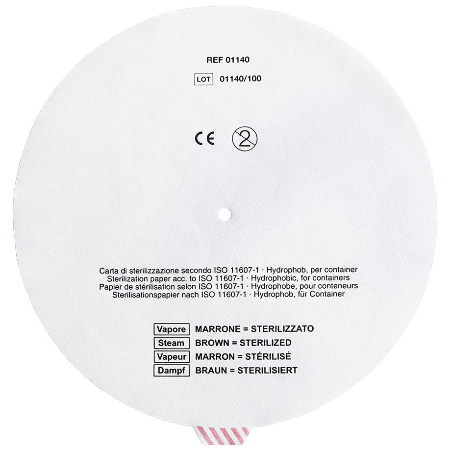 Container-Rundfilter Ø 19 cm - Mit Dampf-Indikator, Lochstanzung, für Aesculap-Container