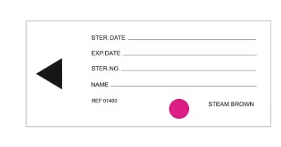 Containerschilder mit Dampfindikator für Aesculap-Container, 3,5 x 8 cm