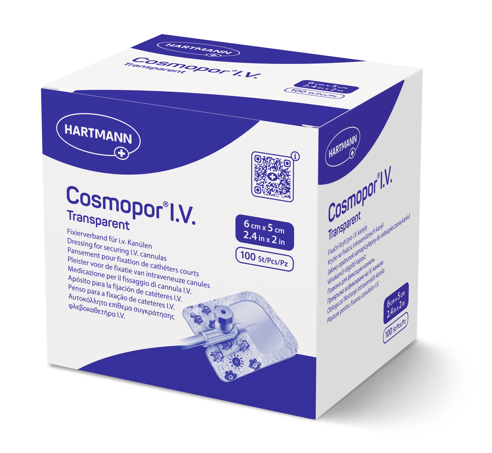 Cosmopor I.V. transparent - Selbstklebendes Kanülenfixierverband - Wasserdicht, Steril