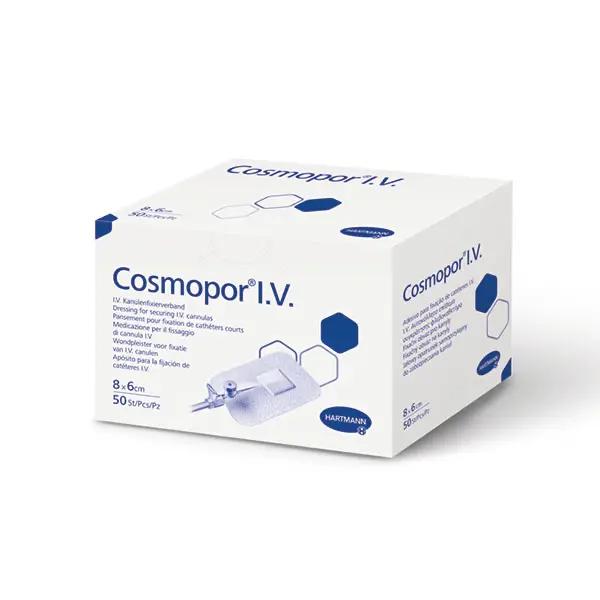 Cosmopor Kanülenfixierverband I.V. mit spezialbeschichtetem, nicht verklebendem Wundkissen (SSB-fähig)