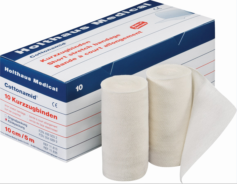 Cottonamid Kurzzugbinde - Rohweiß, elastisch, in 4 verschiedenen Breiten (SSB-fähig)