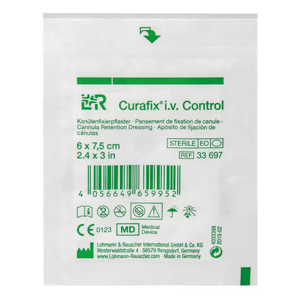 Curafix i.v. Control, Lohmann & Rauscher - Fixierpflaster mit transparentem Sichtfenster (SSB-fähig)