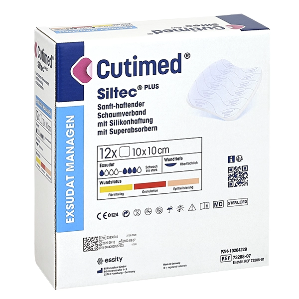 Cutimed Siltec Plus - Superabsorbierender Silikonschaumverband, steril, haftend   (SSB-fähig)