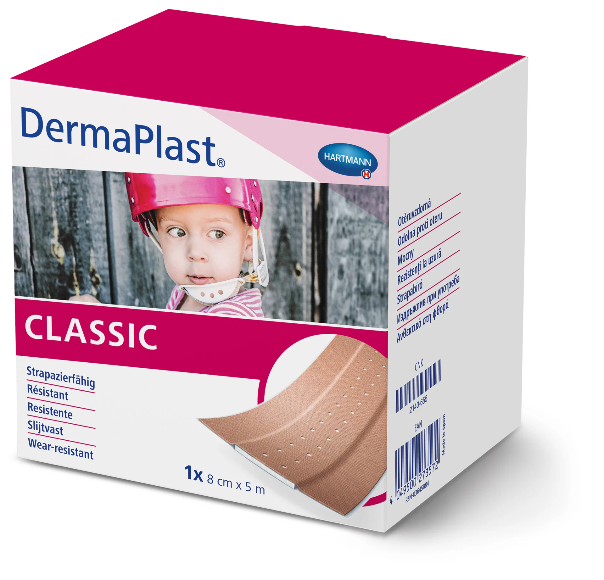 DermaPlast Classic - Hypoallergenes Wundpflaster - Wasserabweisend imprägniert - 5 m Rolle (SSB-fähig)