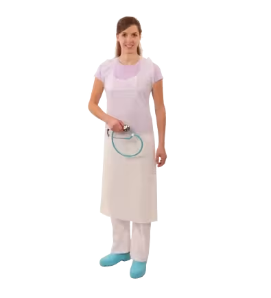 Einmal-PE-Schürzen classic plus, 75,0 x 140,0 cm - Weiß, 100 Stück