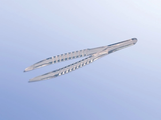 Einmal-Pinzetten - Steril, 14 cm lang, Glasklar aus Polysterol, 100 Stück