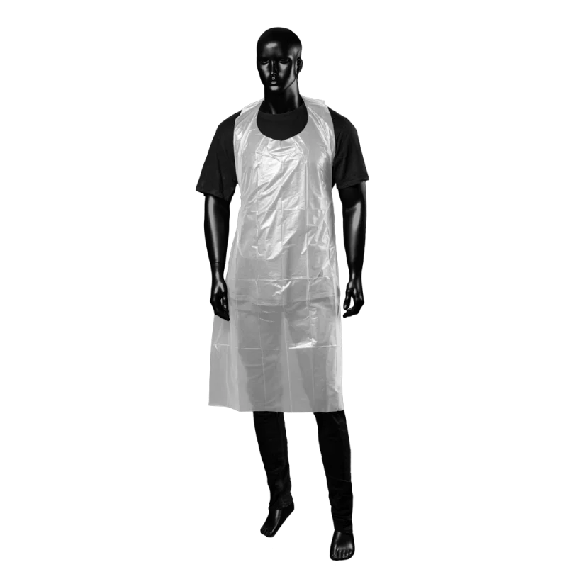 Einmalschürzen weiß - 80 x 125 cm, einzeln gefaltet, latexfrei und gehämmerte Oberfläche