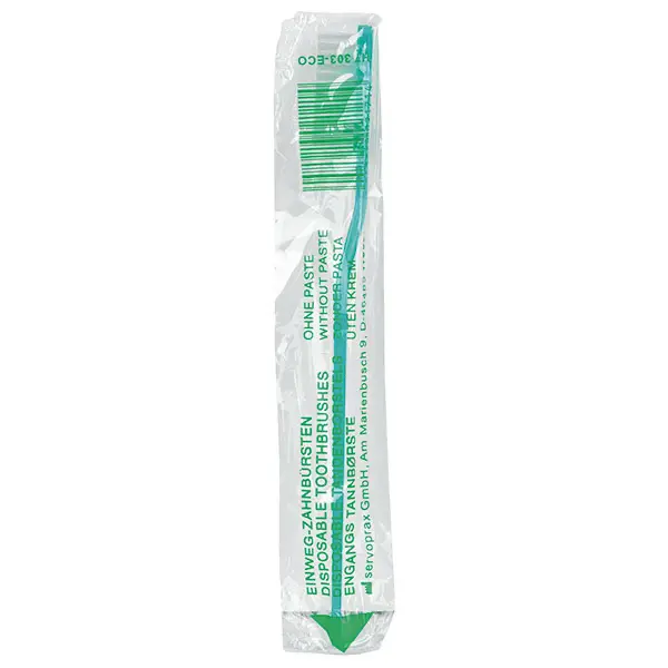 Einmal-Zahnbürsten mit oder ohne Zahnpulver - Einzeln hygienisch eingesiegelt