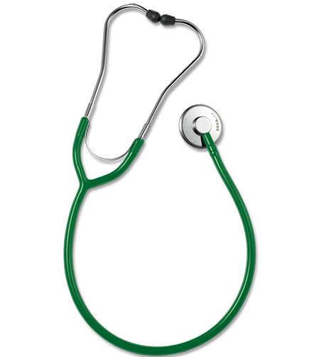 Erkaphon Stethoskop - mit flachem Bruststück aus verchromten Messing