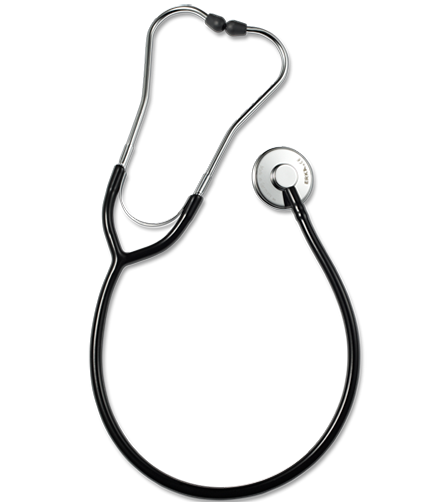 Erkaphon Stethoskop - mit flachem Bruststück aus verchromten Messing