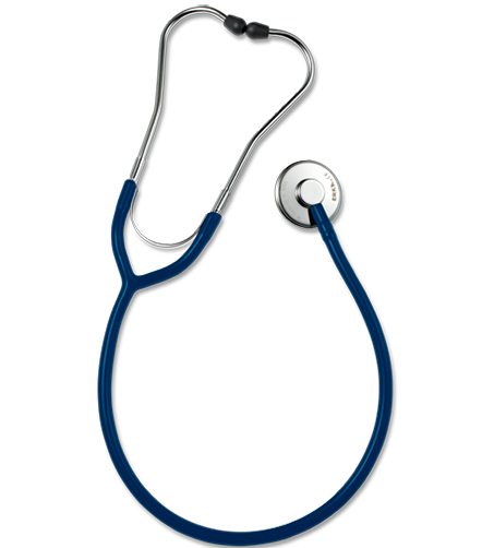 Erkaphon Stethoskop - mit flachem Bruststück aus verchromten Messing