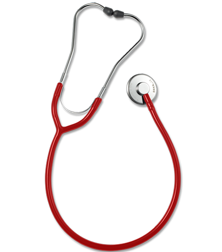 Erkaphon Stethoskop - mit flachem Bruststück aus verchromten Messing