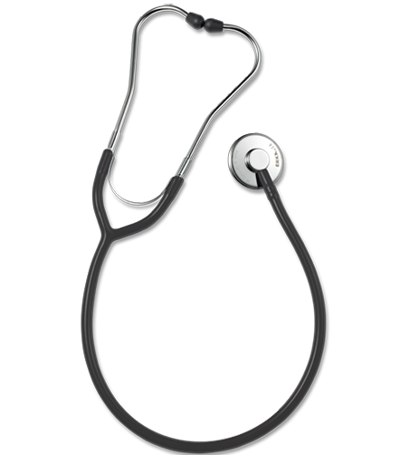 Erkaphon Stethoskop - mit flachem Bruststück aus verchromten Messing