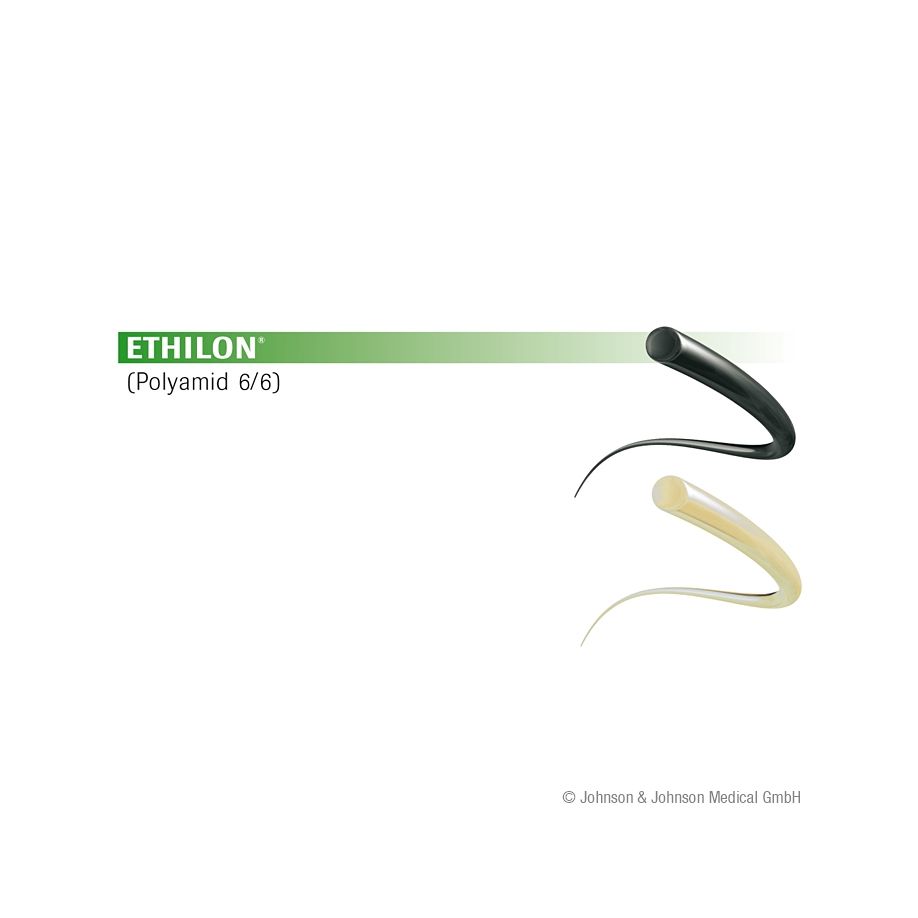 Ethilon FS1  2=3/0  45 cm  3Dtzd - Schwarz monofil, Nicht resorbierbar (SSB-fähig)