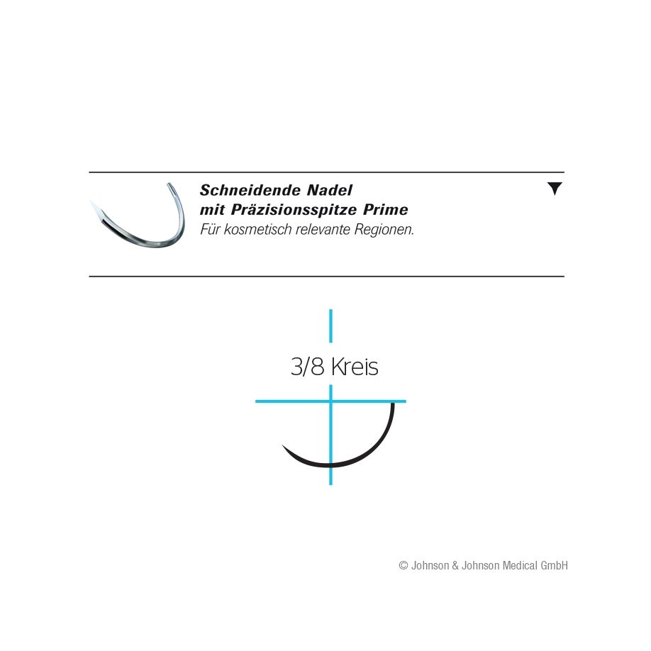 Ethilon PS2 PRIME 45 cm  3Dtzd - Schwarzes monofiles, nicht resorbierbares Nahtmaterial (SSB-fähig)