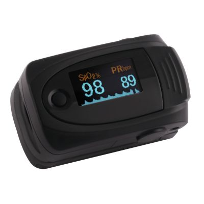 Finger-Pulsoximeter MX220 Schwarz - Anzeige von Sauerstoffsättigung und Pulsrate 