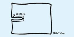 Foliodrape Protect Schlitztücher - 150 x 200 cm mit sicher haftender Klebefläche