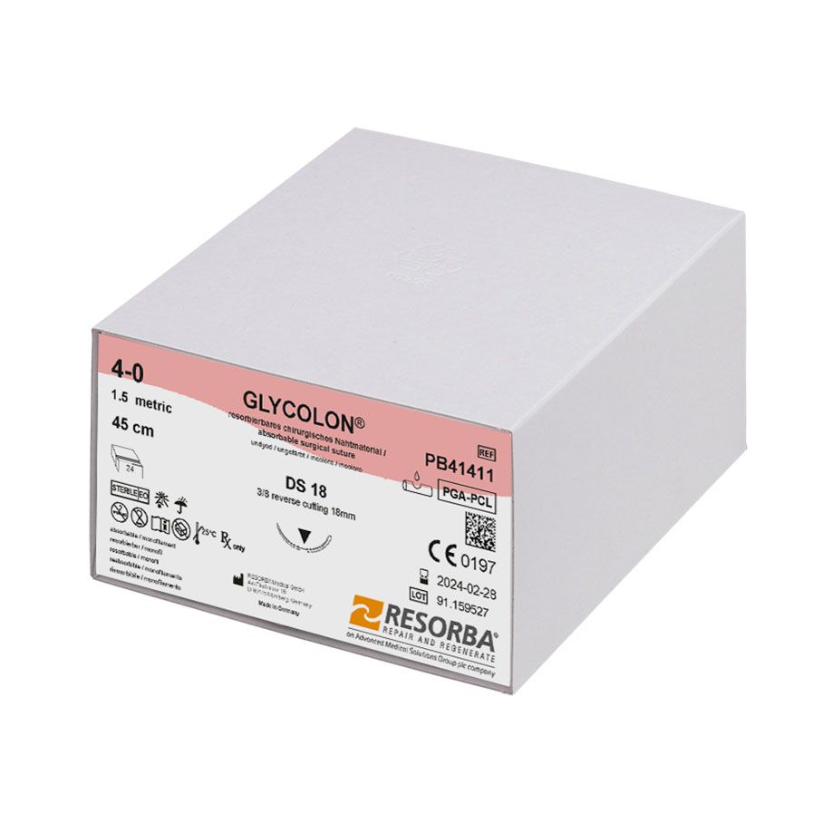 Glycolon DS18 - monofiles ungefärbtes Nahtmaterial, resorbierbar (SSB-fähig)